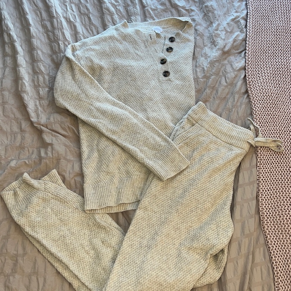 Stars Above waffle knit sweater and jogger set